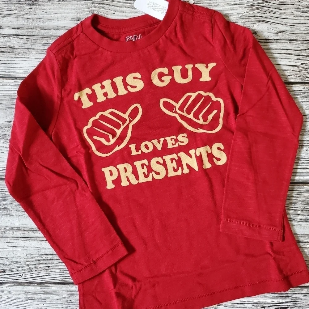 Gymboree Boys Holiday Christmas Top This Guy Loves Presents